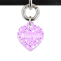 Bailey And Bone Pet Tag Heart / Silver Light Purple Terrazzo Pet Tag