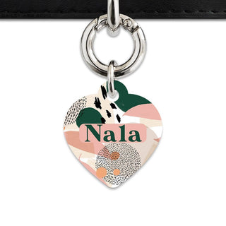 Bailey And Bone Pet Tag Heart / Silver Pastel Abstract Pet Tag
