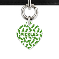 Bailey And Bone Pet Tag Heart / Silver Pickles Pattern Pet Tag