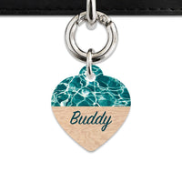 Bailey And Bone Pet Tag Heart / Silver Plywood And Water Pet Tag