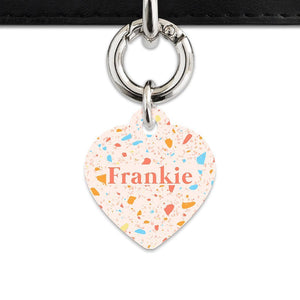 Bailey And Bone Pet Tag Heart / Silver Summer Terrazzo Pet Tag