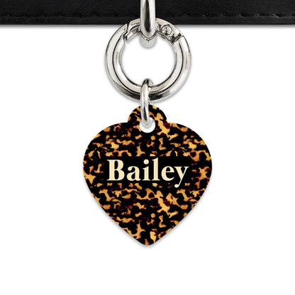 Bailey And Bone Pet Tag Heart / Silver Tortoise Shell Pet Tag