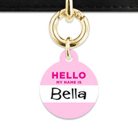 Bailey And Bone Pet Tag Light Pink Hello My Name Is Pet Tag
