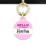 Bailey And Bone Pet Tag Light Pink Hello My Name Is Pet Tag