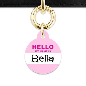 Bailey And Bone Pet Tag Light Pink Hello My Name Is Pet Tag