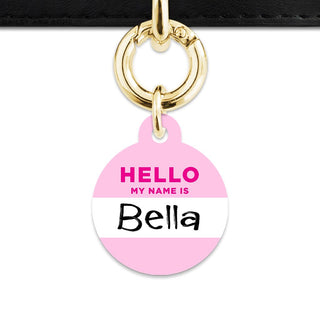 Bailey And Bone Pet Tag Light Pink Hello My Name Is Pet Tag