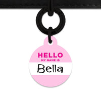 Bailey And Bone Pet Tag Light Pink Hello My Name Is Pet Tag
