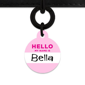 Bailey And Bone Pet Tag Light Pink Hello My Name Is Pet Tag