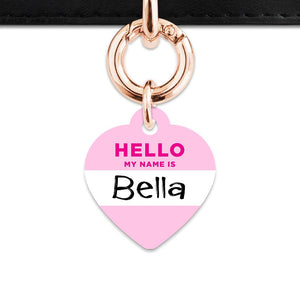 Bailey And Bone Pet Tag Light Pink Hello My Name Is Pet Tag
