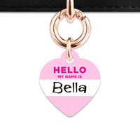 Bailey And Bone Pet Tag Light Pink Hello My Name Is Pet Tag