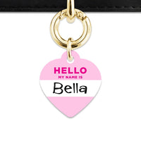 Bailey And Bone Pet Tag Light Pink Hello My Name Is Pet Tag