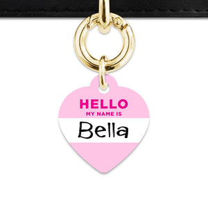 Bailey And Bone Pet Tag Light Pink Hello My Name Is Pet Tag