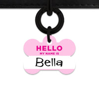 Bailey And Bone Pet Tag Light Pink Hello My Name Is Pet Tag