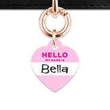 Bailey And Bone Pet Tag Light Pink Hello My Name Is Pet Tag