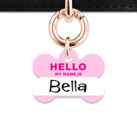Bailey And Bone Pet Tag Light Pink Hello My Name Is Pet Tag