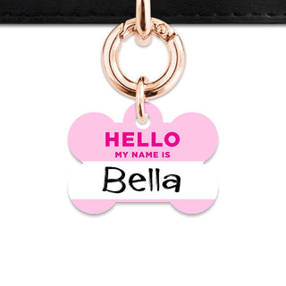 Bailey And Bone Pet Tag Light Pink Hello My Name Is Pet Tag