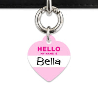 Bailey And Bone Pet Tag Light Pink Hello My Name Is Pet Tag