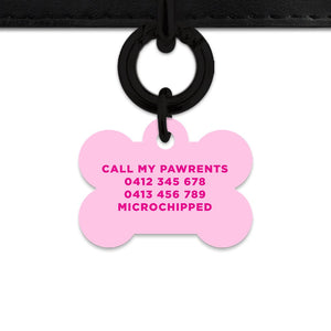 Bailey And Bone Pet Tag Light Pink Hello My Name Is Pet Tag