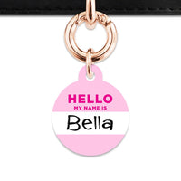 Bailey And Bone Pet Tag Light Pink Hello My Name Is Pet Tag