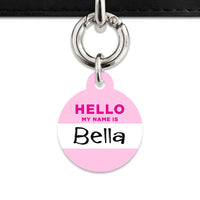 Bailey And Bone Pet Tag Light Pink Hello My Name Is Pet Tag