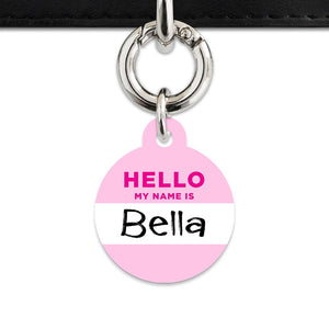 Bailey And Bone Pet Tag Light Pink Hello My Name Is Pet Tag