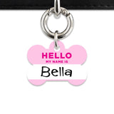 Bailey And Bone Pet Tag Light Pink Hello My Name Is Pet Tag
