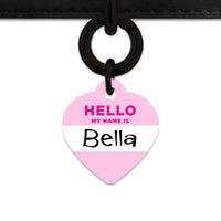 Bailey And Bone Pet Tag Light Pink Hello My Name Is Pet Tag