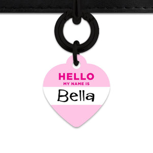 Bailey And Bone Pet Tag Light Pink Hello My Name Is Pet Tag