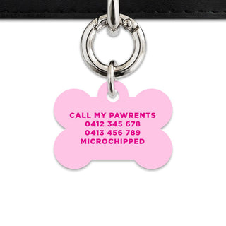 Bailey And Bone Pet Tag Light Pink Hello My Name Is Pet Tag