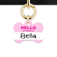Bailey And Bone Pet Tag Light Pink Hello My Name Is Pet Tag