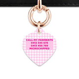 Bailey And Bone Pet Tag Light Pink Houndstooth Pet Tag