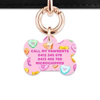 Bailey And Bone Pet Tag Light Pink Love Candy Pet Tag