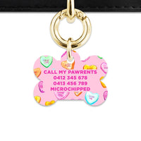 Bailey And Bone Pet Tag Light Pink Love Candy Pet Tag