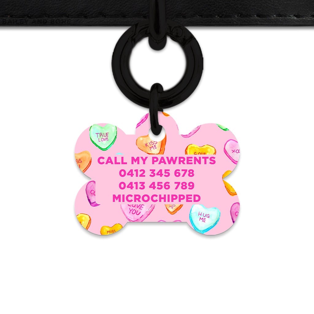 Bailey And Bone Pet Tag Light Pink Love Candy Pet Tag