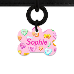 Bailey And Bone Pet Tag Light Pink Love Candy Pet Tag