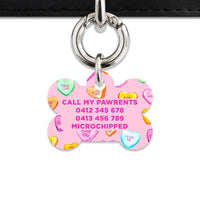 Bailey And Bone Pet Tag Light Pink Love Candy Pet Tag