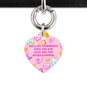 Bailey And Bone Pet Tag Light Pink Love Candy Pet Tag
