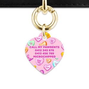 Bailey And Bone Pet Tag Light Pink Love Candy Pet Tag