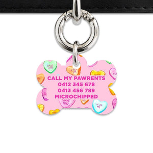 Bailey And Bone Pet Tag Light Pink Love Candy Pet Tag