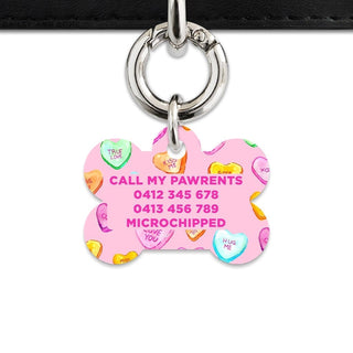Bailey And Bone Pet Tag Light Pink Love Candy Pet Tag