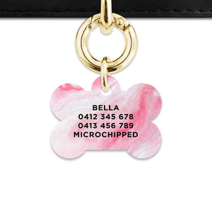 Bailey And Bone Pet Tag Light Pink Marble Pet Tag
