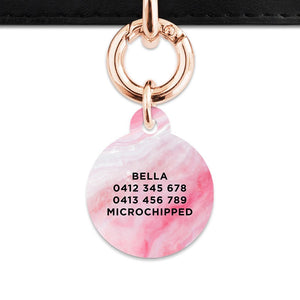 Bailey And Bone Pet Tag Light Pink Marble Pet Tag