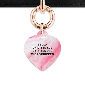 Bailey And Bone Pet Tag Light Pink Marble Pet Tag