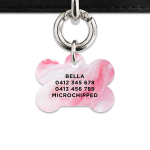Bailey And Bone Pet Tag Light Pink Marble Pet Tag