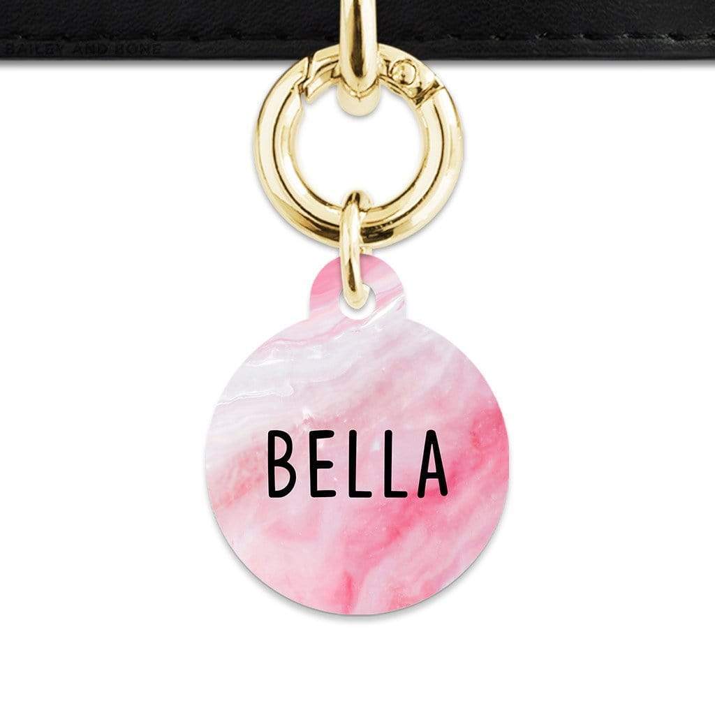 Bailey And Bone Pet Tag Light Pink Marble Pet Tag