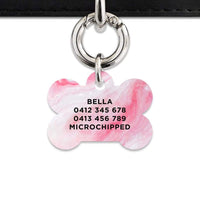 Bailey And Bone Pet Tag Light Pink Marble Pet Tag