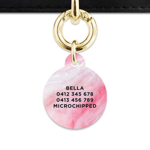 Bailey And Bone Pet Tag Light Pink Marble Pet Tag