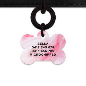 Bailey And Bone Pet Tag Light Pink Marble Pet Tag