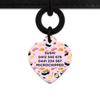 Bailey And Bone Pet Tag Light Pink Sushi Pattern Pet Tag