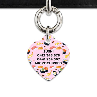 Bailey And Bone Pet Tag Light Pink Sushi Pattern Pet Tag